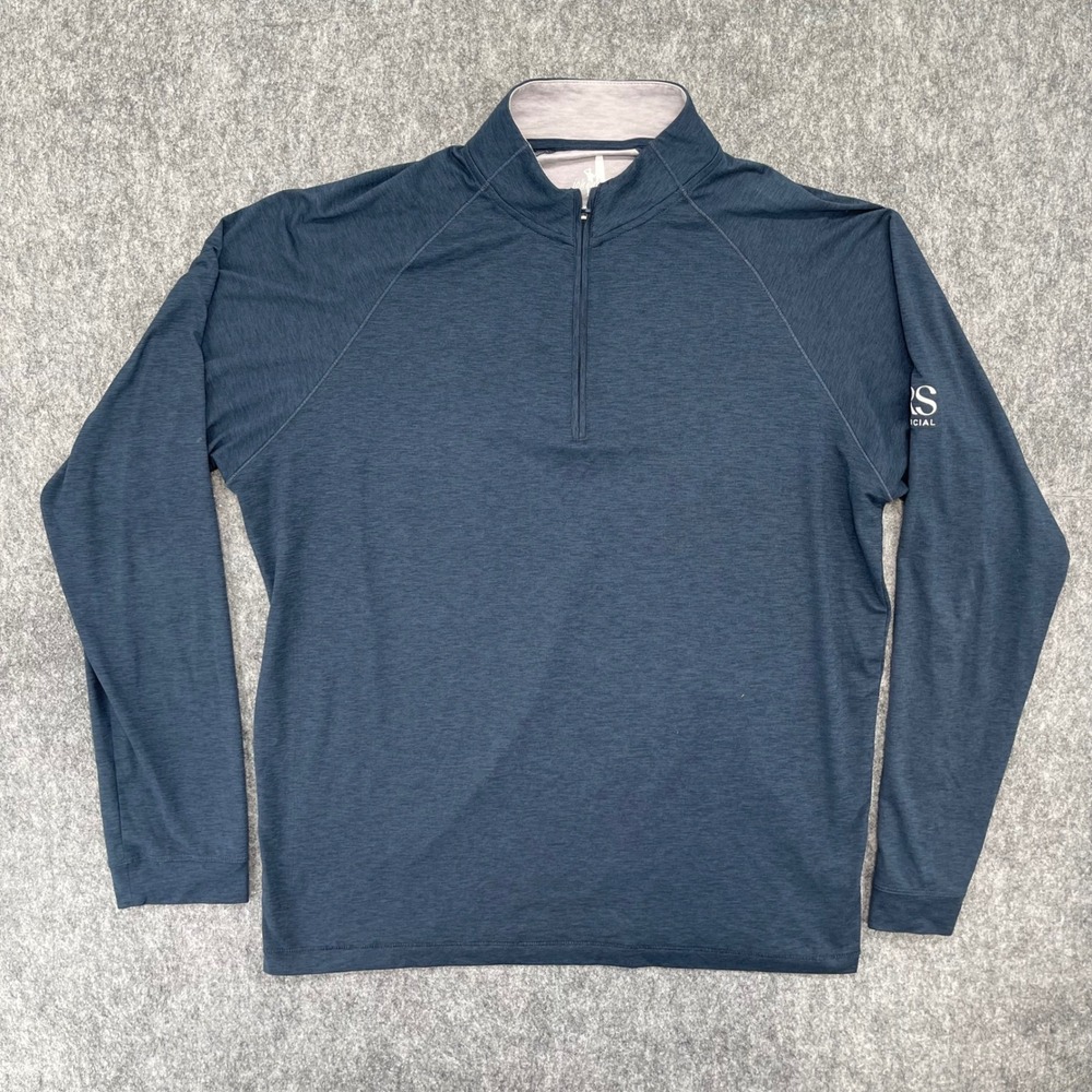 Johnnie-O Pullover Mens Large Quarter Zip Navy Blue Performance Golf Top